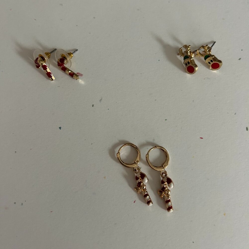 Holiday earrings trio